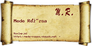 Mede Rózsa névjegykártya